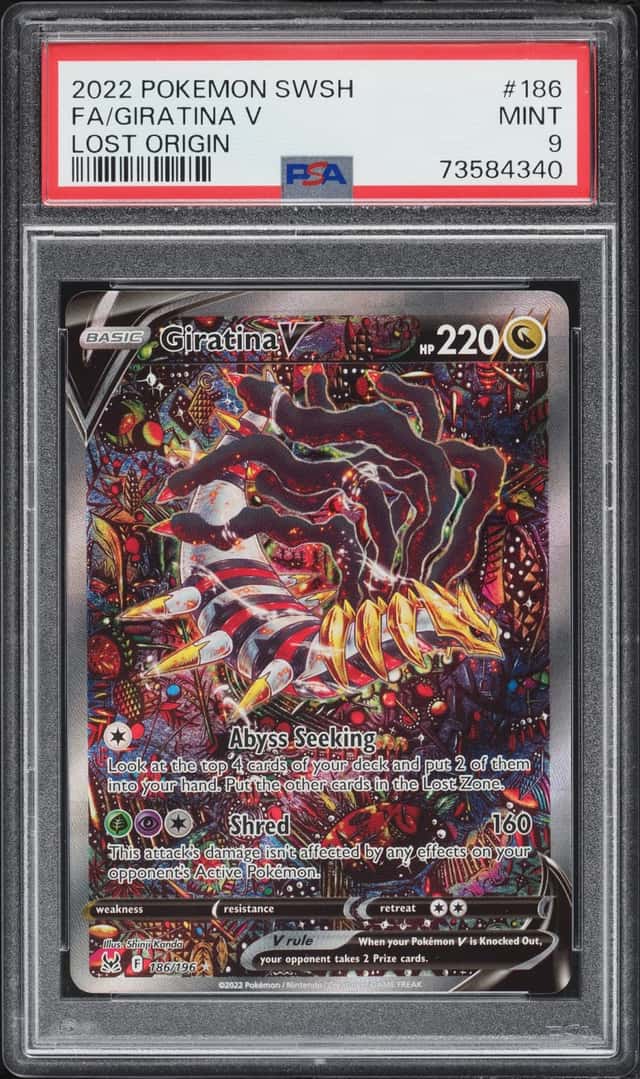 2022 Pokemon Sword & Shield Lost Origin Full Art Giratina V #186 PSA 9 MINT