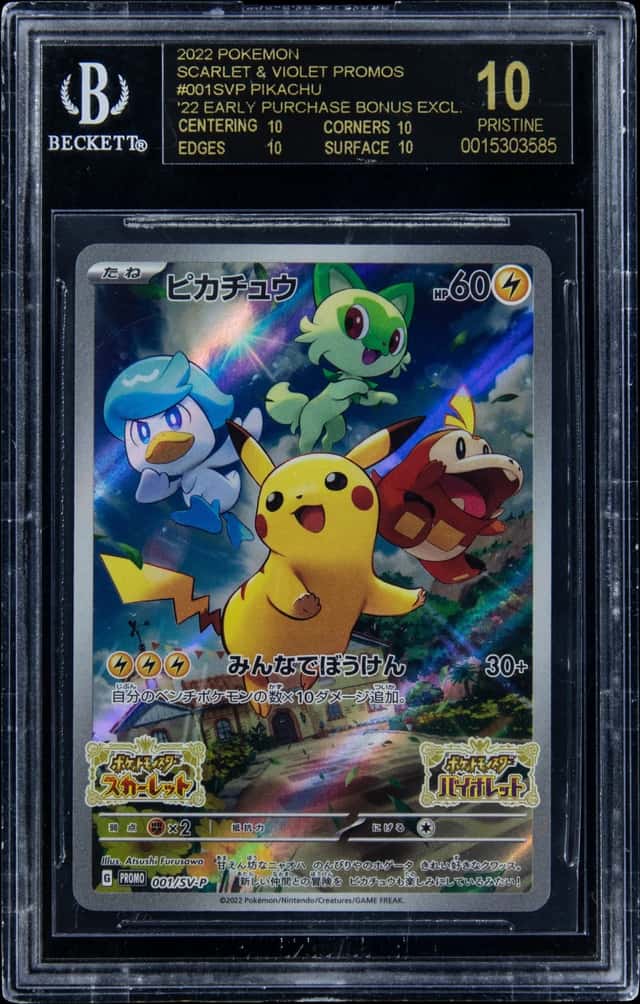 2022 Pokemon Scarlet & Violet Promos '22 Early Purchase Bonus Exclusive #001/SV-P Pikachu - BGS PRISTINE/Black Label 10