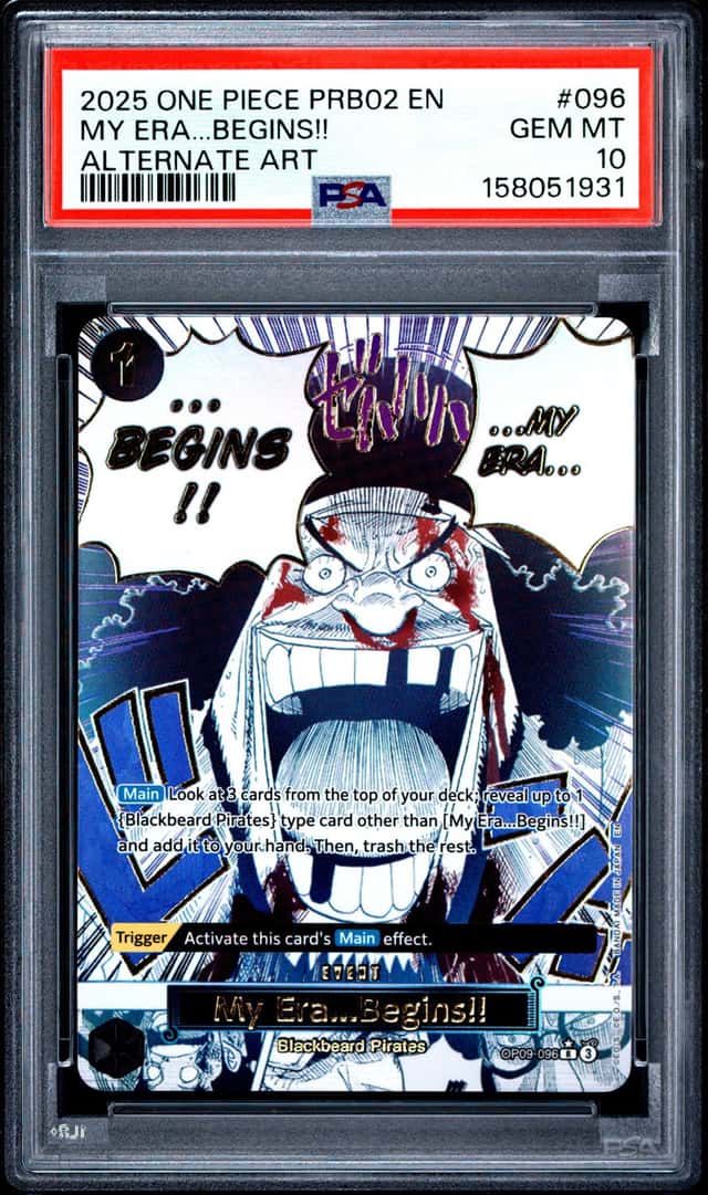 2025 ONE PIECE PRB02-PREMIUM BOOSTER ALTERNATE ART #096 MY ERA...BEGINS!! PSA 10