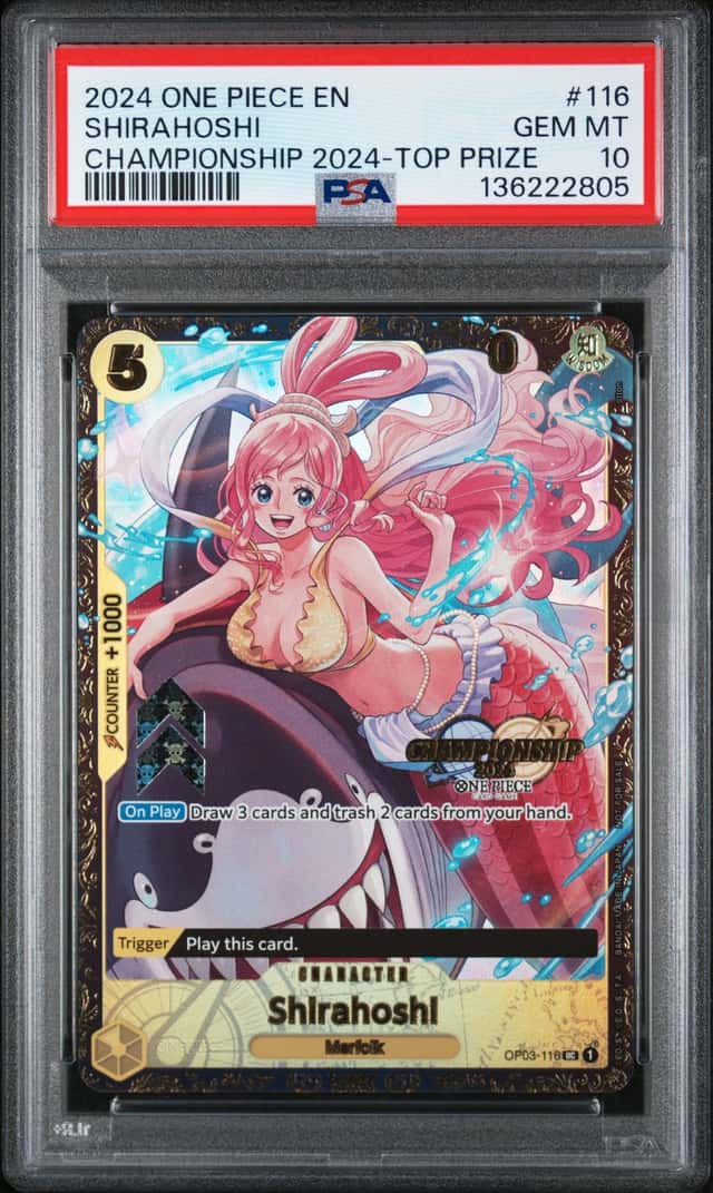 2024 One Piece EN Shirahoshi Championship Top Prize #OP03-116 PSA 10 GEM MINT