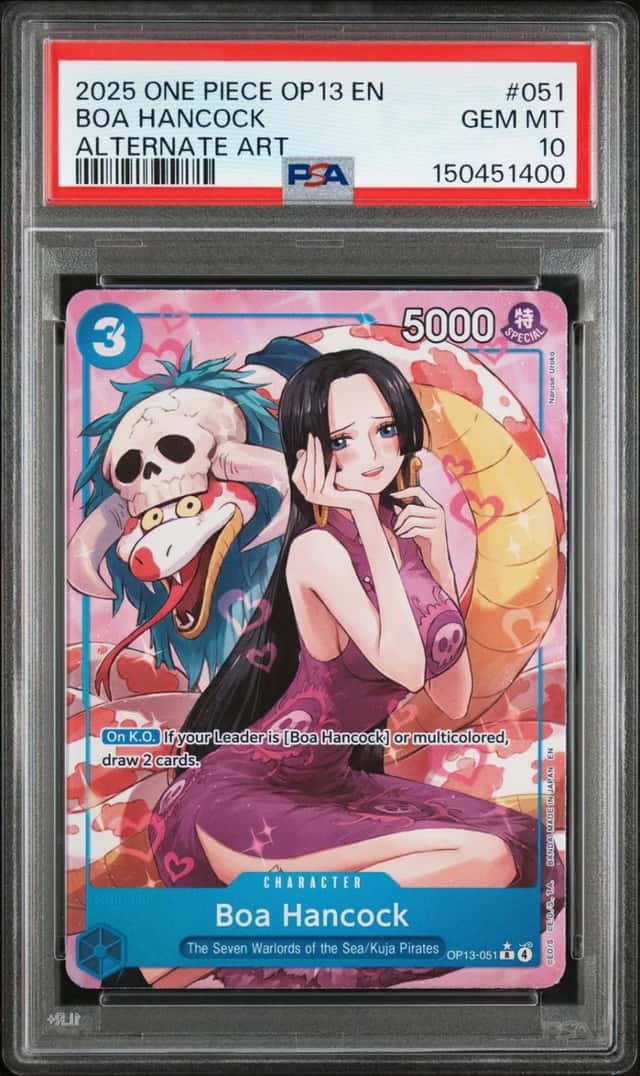 2025 ONE PIECE OP13-CARRYING ON HIS WILL ALTERNATE ART #051 BOA HANCOCK PSA 10
