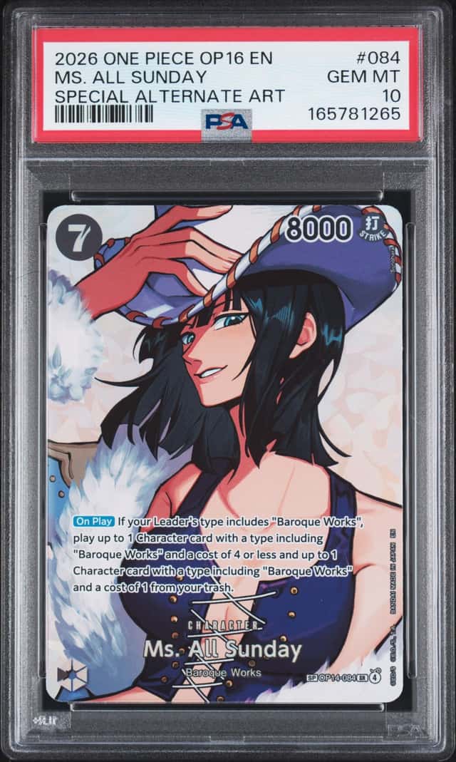 2026 One Piece OP16 EN Special Alternate Art #084 Ms All Sunday PSA 10 GEM MINT