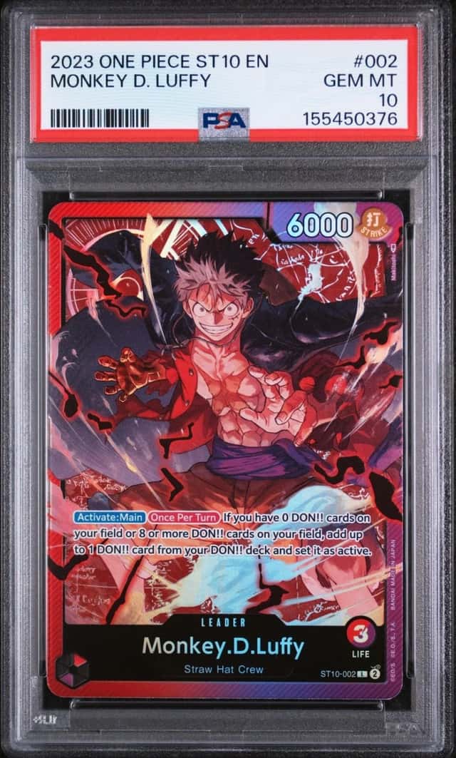 2023 ONE PIECE ULTRA DECK ST10-THE THREE CAPTAINS #002 MONKEY D. LUFFY PSA 10