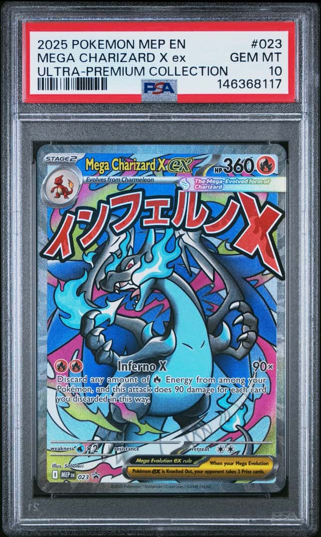 Pokemon Mega Charizard X ex 023 PSA 10 Mega Evolution Promo Holo UPC Ultra Gem