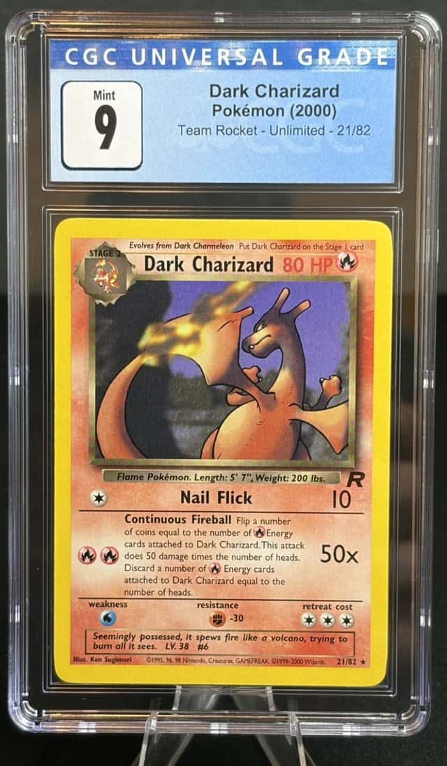 2000 Pokemon Dark Charizard 21/82 Team Rocket Unlimited Rare CGC Mint 9 7139