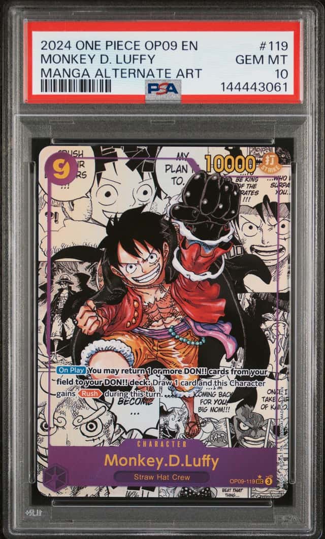2024 One Piece Emperors In The New World SEC Manga Art Monkey D. Luffy #OP09-119 PSA 10 GEM