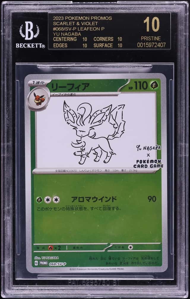 2023 Pokemon Japanese SV Promo Yu Nagaba X PCG Leafeon #68 BGS 10 PRISTINE, BLACK LABEL