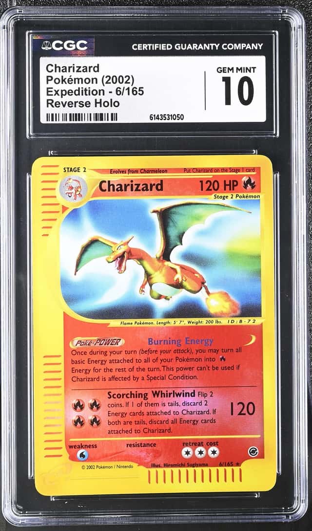 2002 Pokemon Expedition Reverse Holo Charizard #6 CGC 10 GEM MINT