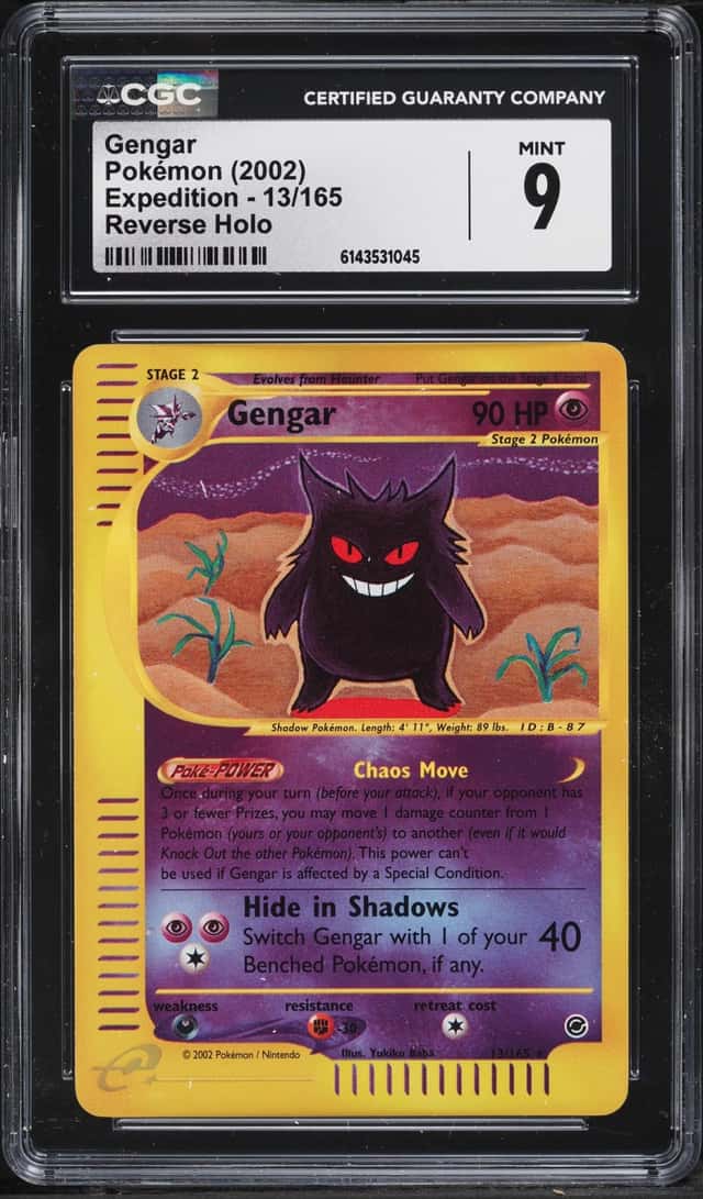 2002 Pokemon Expedition Reverse Holo Gengar #13 CGC 9 MINT