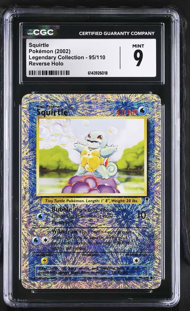 2002 Pokemon Legendary Collection Reverse Holo Squirtle #95 CGC 9 MINT