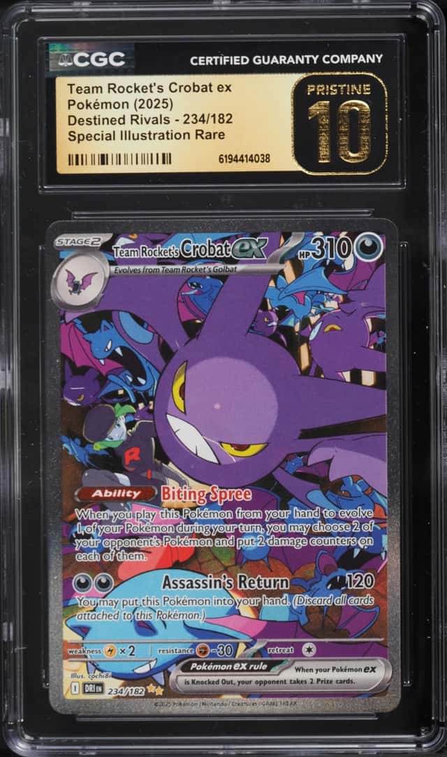 2025 Pokemon Scarlet & Violet Destined Rivals SIR Team Rocket's Crobat Ex #234 CGC 10 PRISTINE