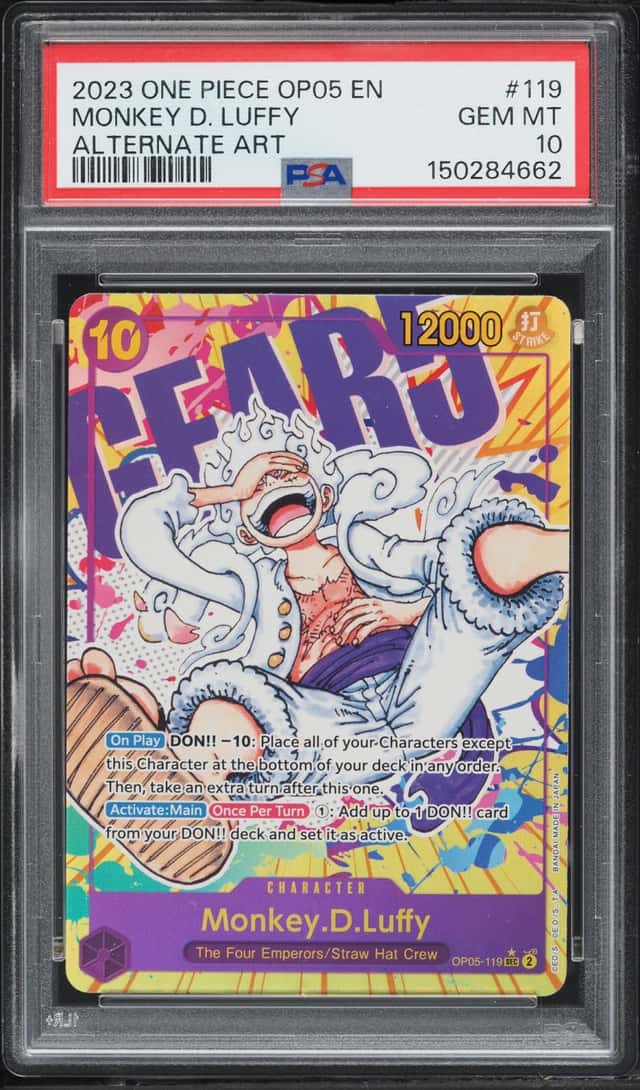 2023 One Piece Awakening Of The New Era SEC Alt Art Monkey D. Luffy #OP05-119 PSA 10 GEM MINT
