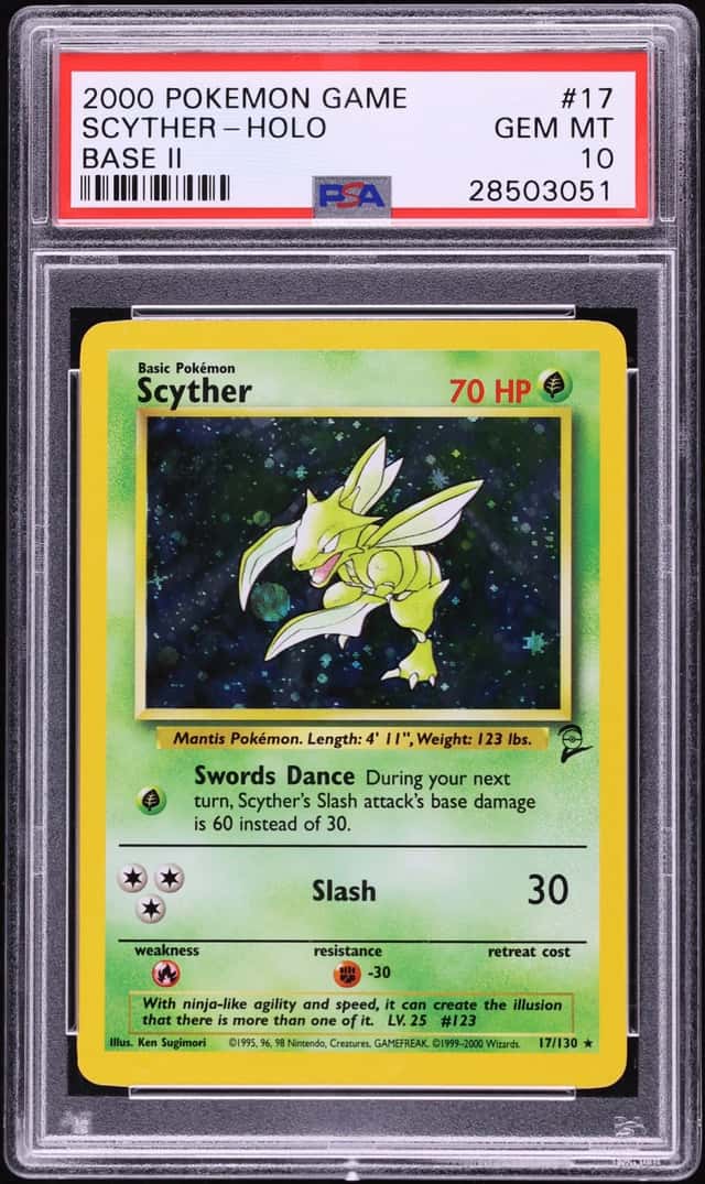 2000 Pokemon Base Set 2 Holo Scyther #17 PSA 10 GEM MINT
