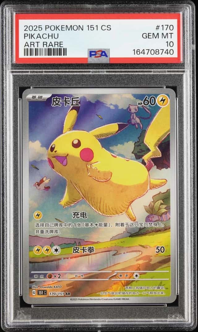 2025 POKEMON SIMPLIFIED CHINESE 151 C-COLLECTION 151 ART RARE PIKACHU PSA 10