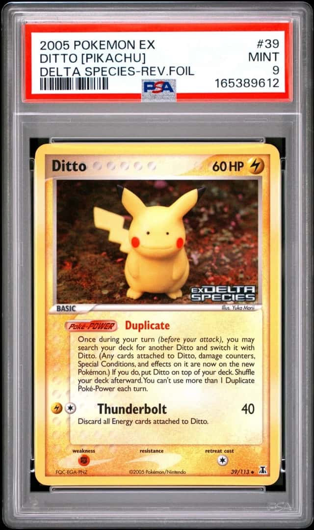 Pokemon Ditto [Pikachu] Reverse Holo EX Delta Species 39/113 PSA 9 Mint