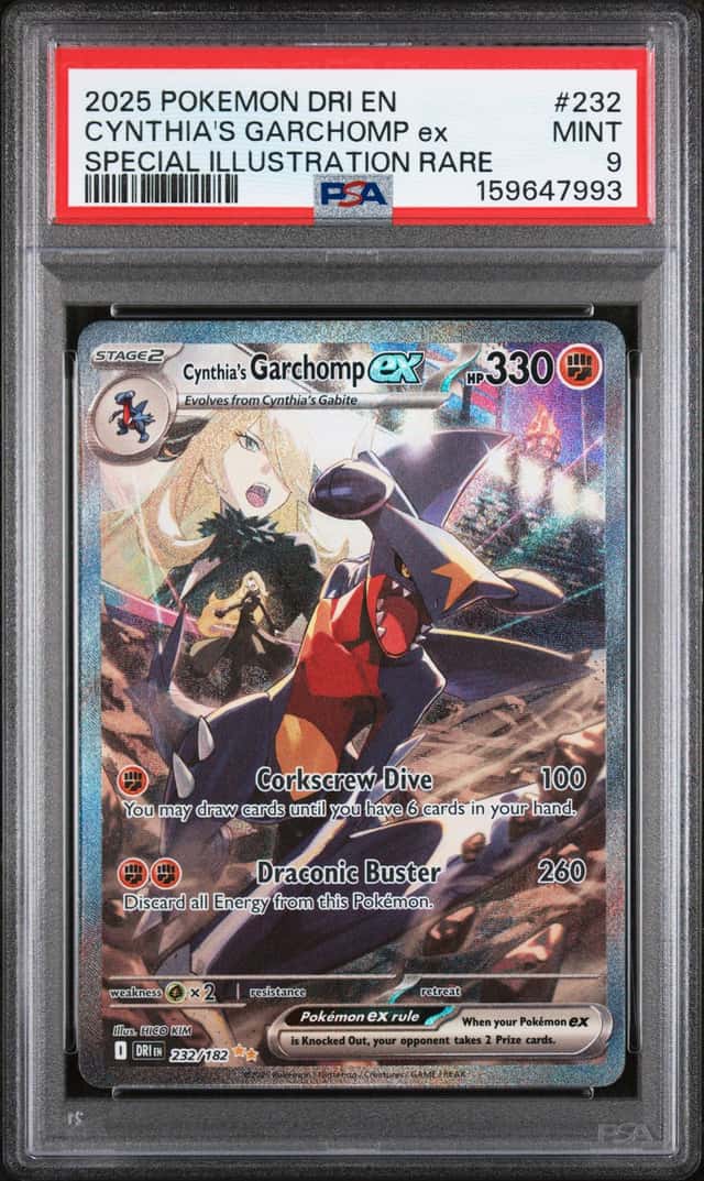 Pokemon Cynthia's Garchomp Ex DRI En Special Illustration Rare #232 PSA 9 Mint