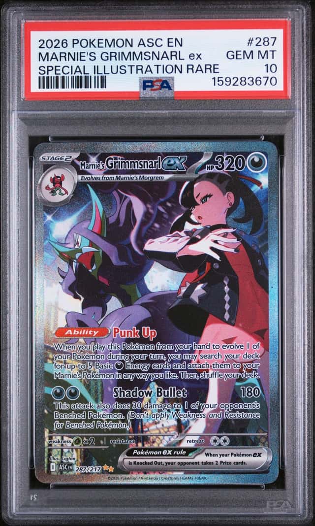 2026 Pokemon Marnie's Grimmsnarl ex Special Illustration Rare #287/217 PSA 10