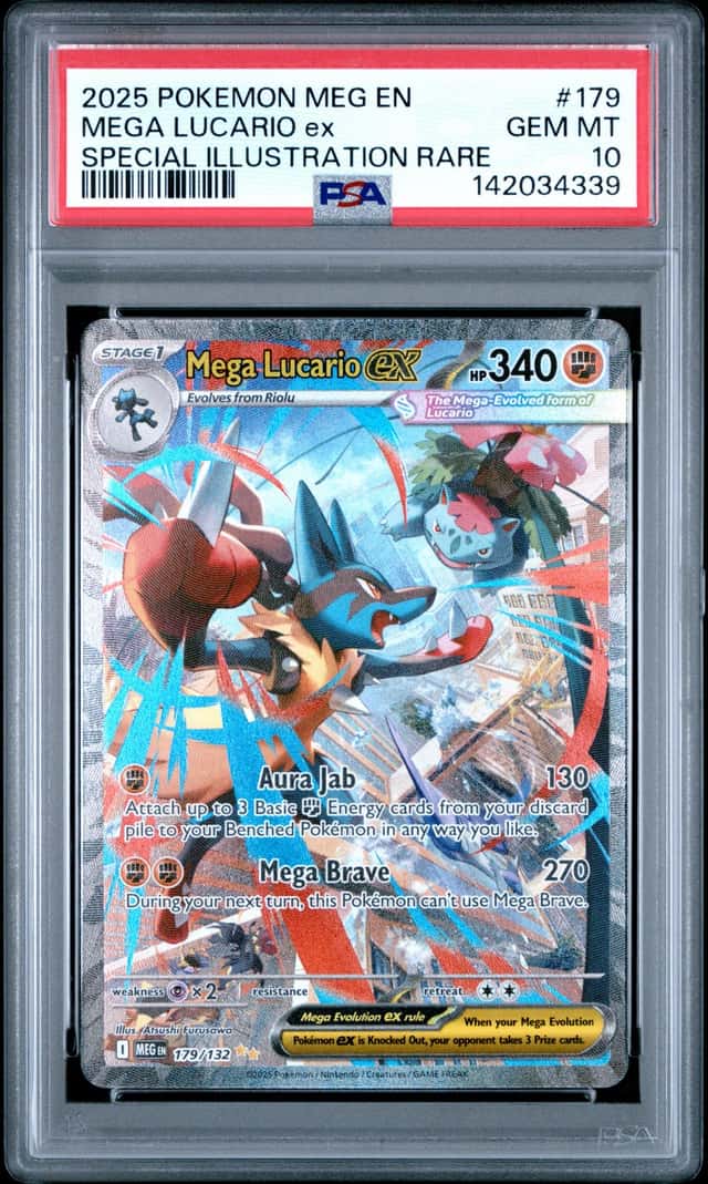 2025 Pokemon Mega Evolution Lucario ex Special Illustration Rare #179/132 PSA 10