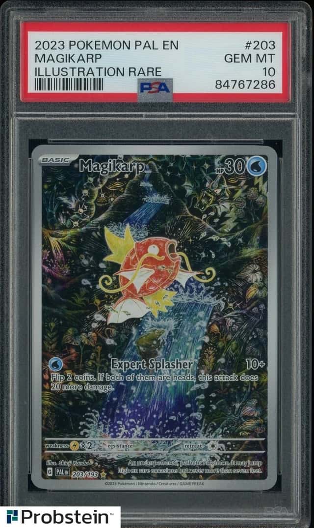2023 Pokemon PAL Paldea Evolved #203 Magikarp Illustration Rare PSA 10 GEM MINT