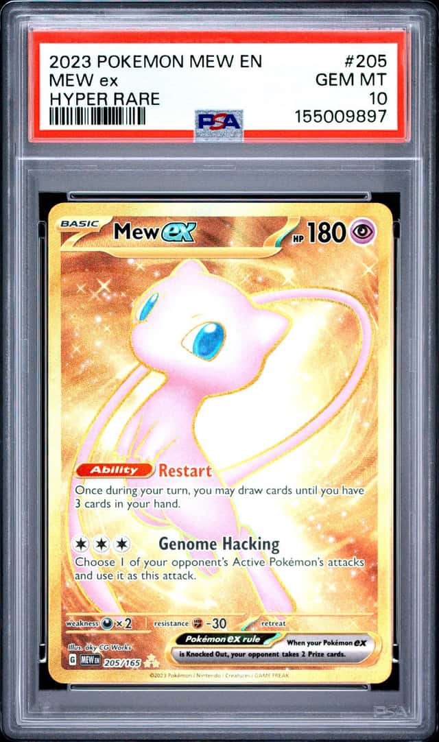 Pokemon 2023 Mew ex 205/165 Gold Hyper Rare Scarlet & Violet 151 GEM MINT PSA 10
