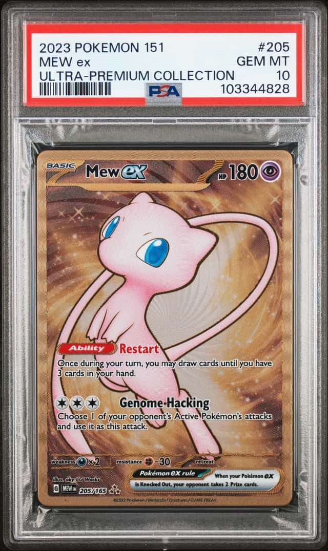 Mew ex 205/165 PSA 10 Metal Card 151 Ultra Premium Collection Pokemon Card