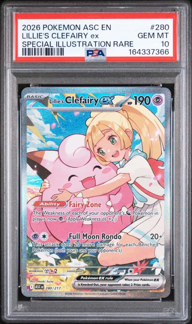2026 POKEMON ASCENDED HEROES SPECIAL ILLUSTRATION LILLIE'S CLEFAIRY EX PSA 10