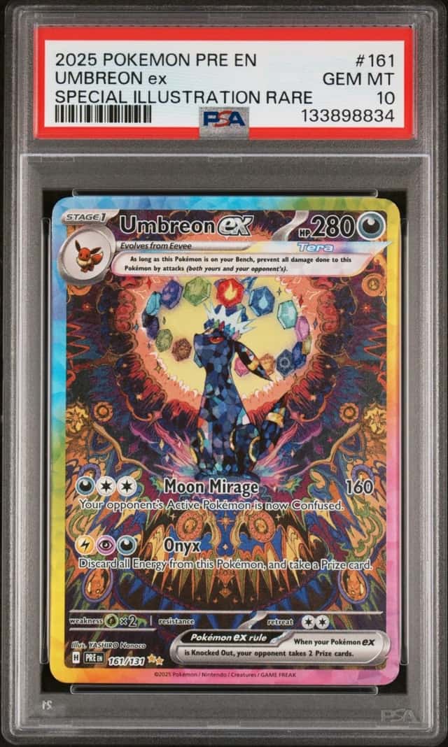 Pokemon Umbreon ex Prismatic Evolutions 161/131 Special Illustration Rare PSA 10