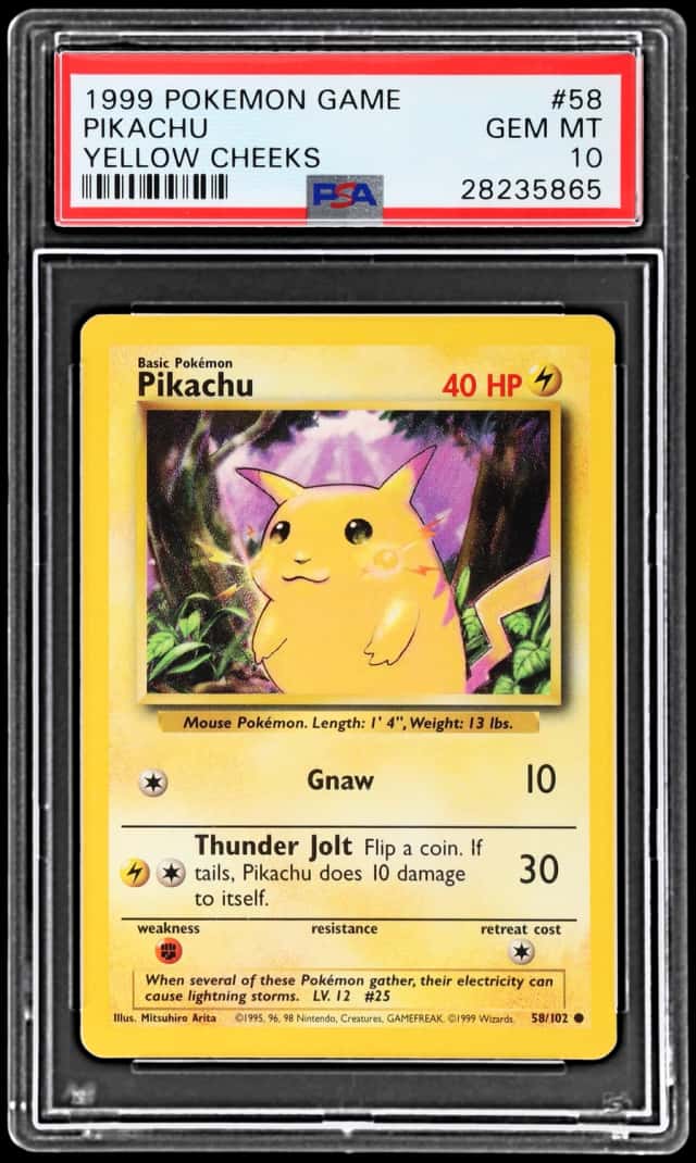 1999 Pokemon Base Set Yellow Cheeks Pikachu #58