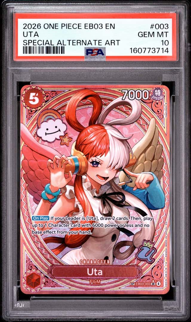 2026 One Piece EB03 EN Special Alternate Art #003 Uta PSA 10 GEM MINT