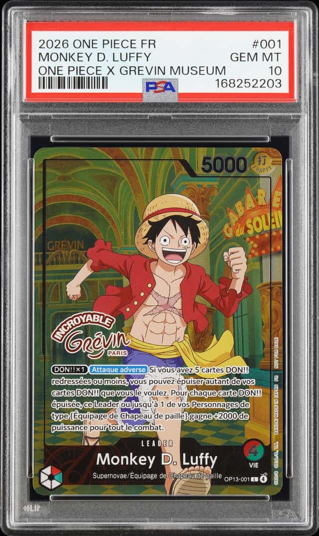 2026 ONE PIECE FRENCH PROMOS ONE PIECE X GREVIN MUSEUM MONKEY D. LUFFY PSA 10