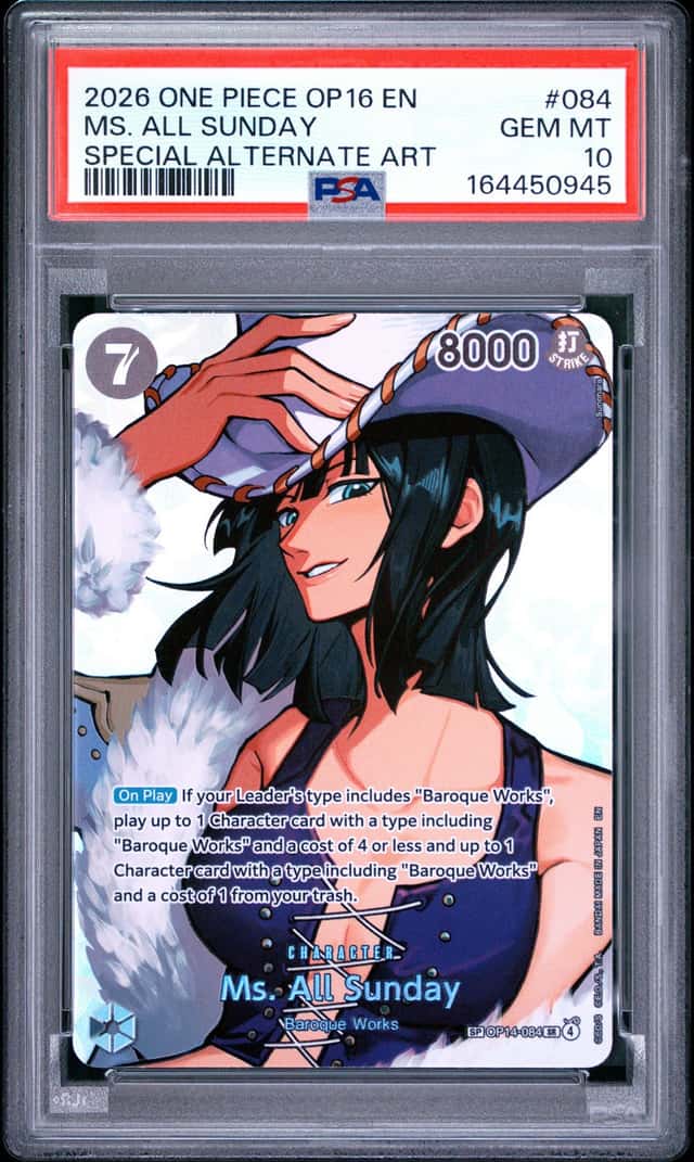 2026 ONE PIECE OP16-THE TIME OF BATTLE #084 MS. ALL SUNDAY PSA 10
