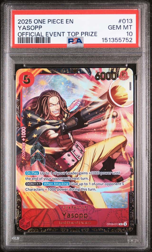 2025 One Piece EN Official Event Top Prize #013 Yasopp PSA 10 GEM MINT