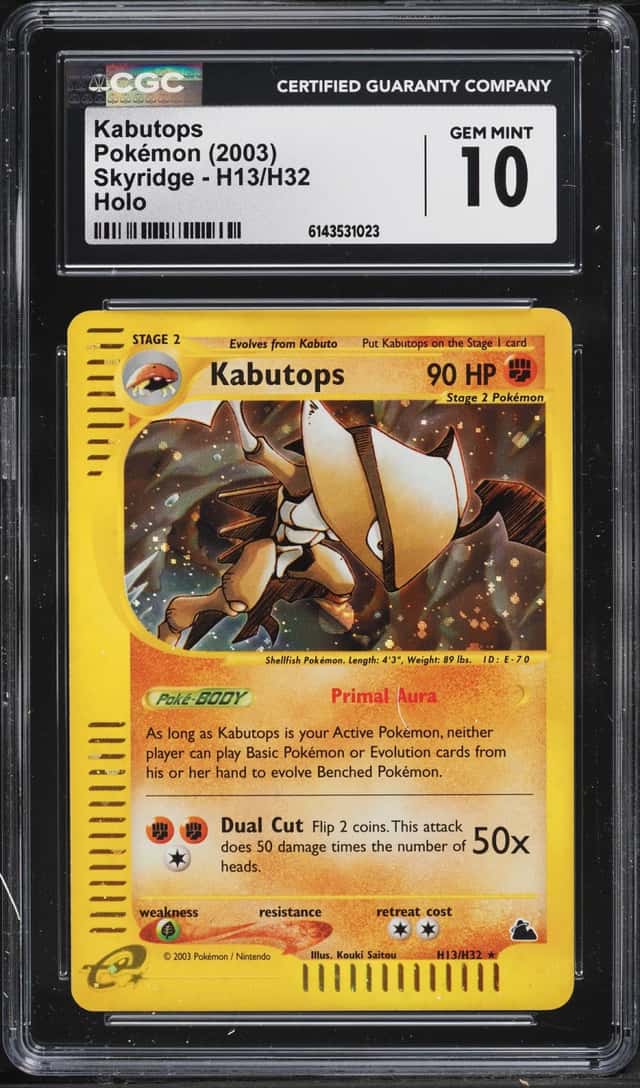 2003 Pokemon Skyridge Holo Kabutops #H13 CGC 10 GEM MINT