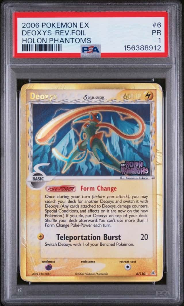 2006 POKEMON EX HOLON PHANTOMS #6 DEOXYS-REVERSE FOIL PSA 1