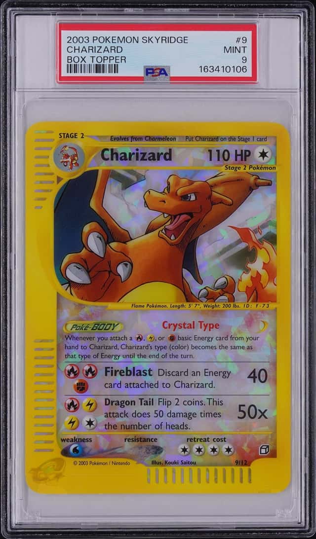 2003 POKEMON SKYRIDGE BOX TOPPER #9 CHARIZARD PSA 9
