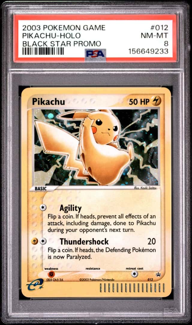 Pokemon Pikachu Holo Black Star Promo 012 PSA 8