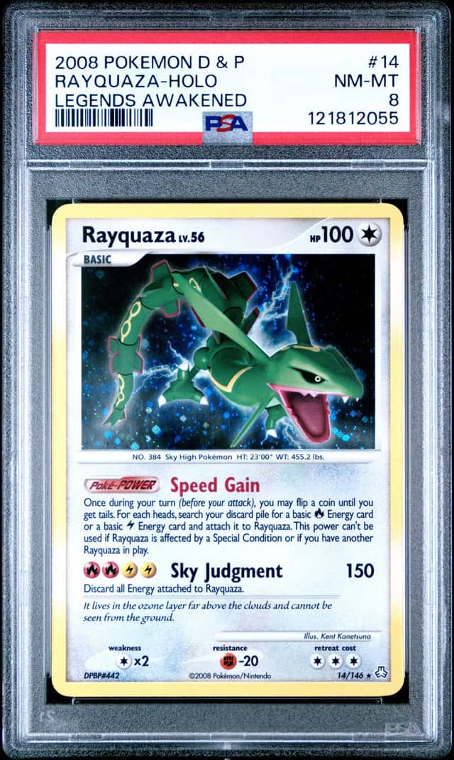 Pokemon Rayquaza Holo Legends Awakened 14/146 PSA 8