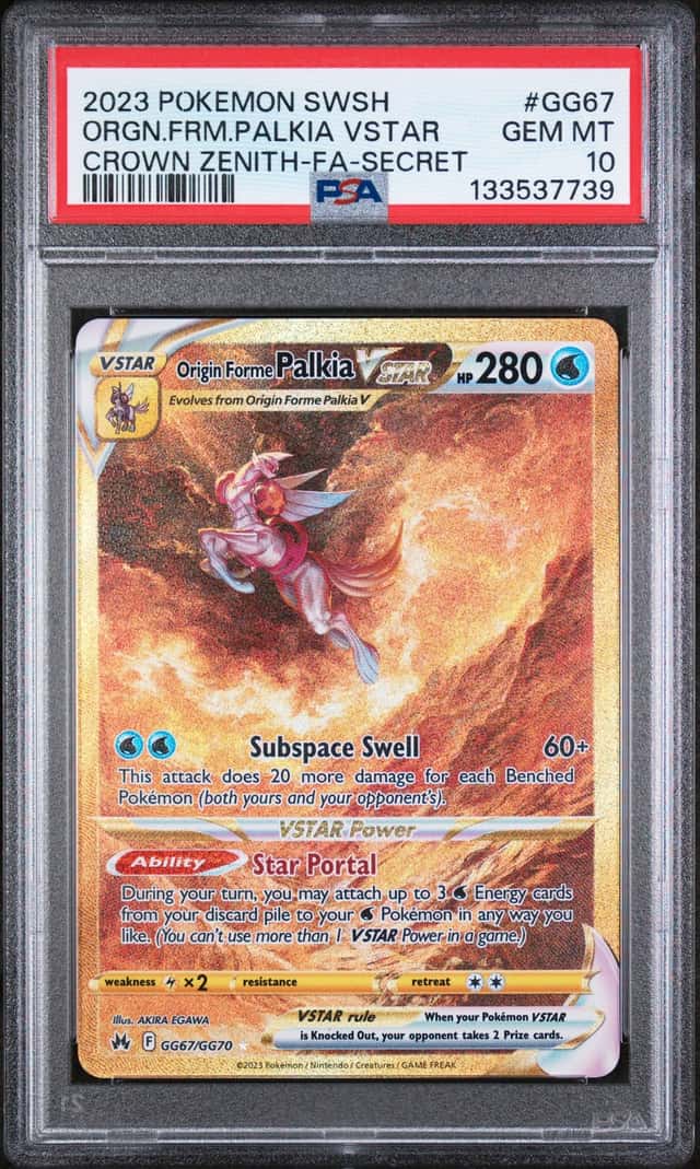 2023 POKEMON SWSH CROWN ZENITH GALAR GALL #GG67 ORIGIN FORME PALKIA VSTAR PSA 10