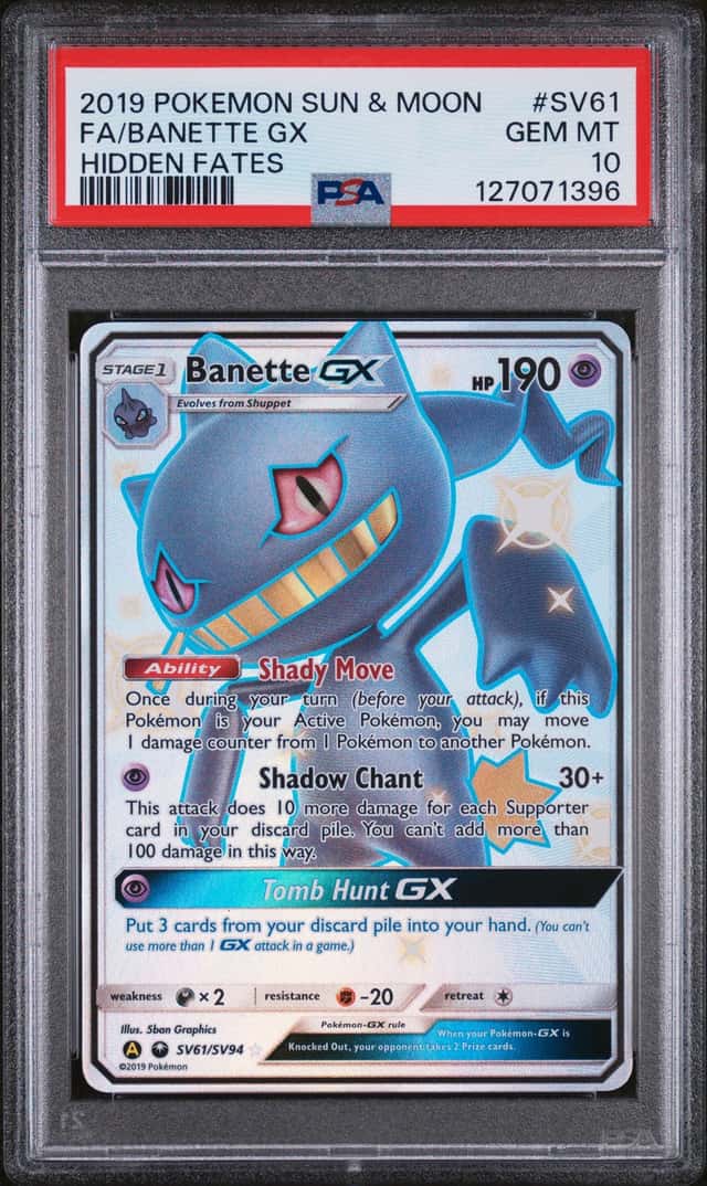 2019 Pokemon SM Hidden Fates Banette GX Shiny Vault #SV61/SV94 PSA 10 GEM MINT