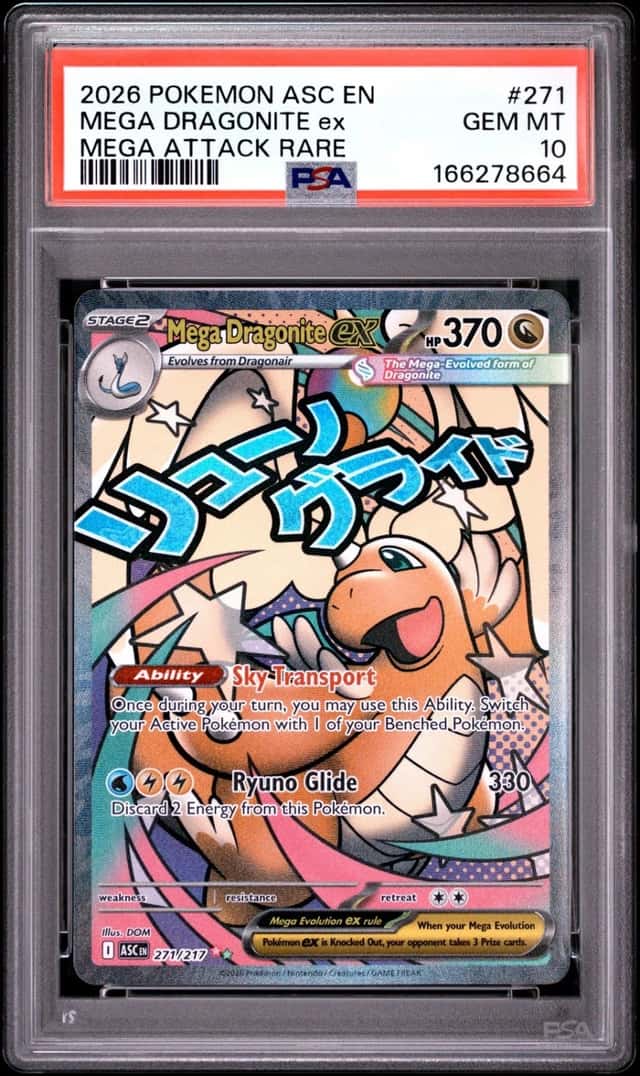 2026 POKEMON ASC EN-ASCENDED HEROES MEGA ATTACK RARE MEGA DRAGONITE EX PSA 10