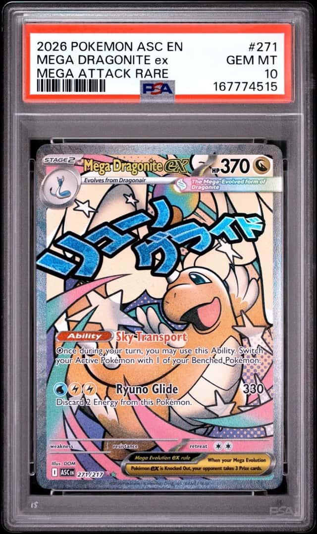 2026 POKEMON ASC EN-ASCENDED HEROES MEGA ATTACK RARE MEGA DRAGONITE EX PSA 10