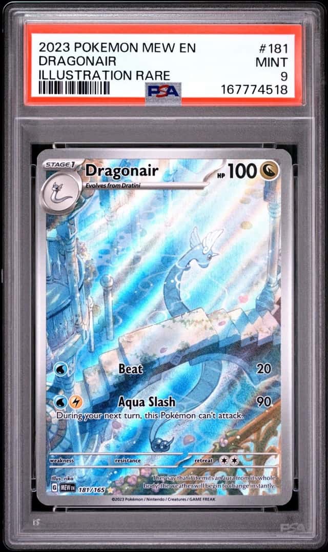 2023 POKEMON MEW EN-151 ILLUSTRATION RARE #181 DRAGONAIR PSA 9