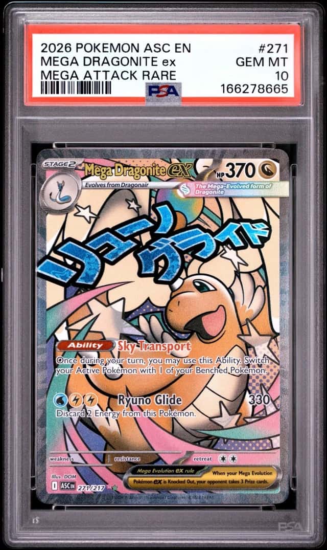 2026 POKEMON ASC EN-ASCENDED HEROES MEGA ATTACK RARE MEGA DRAGONITE EX PSA 10