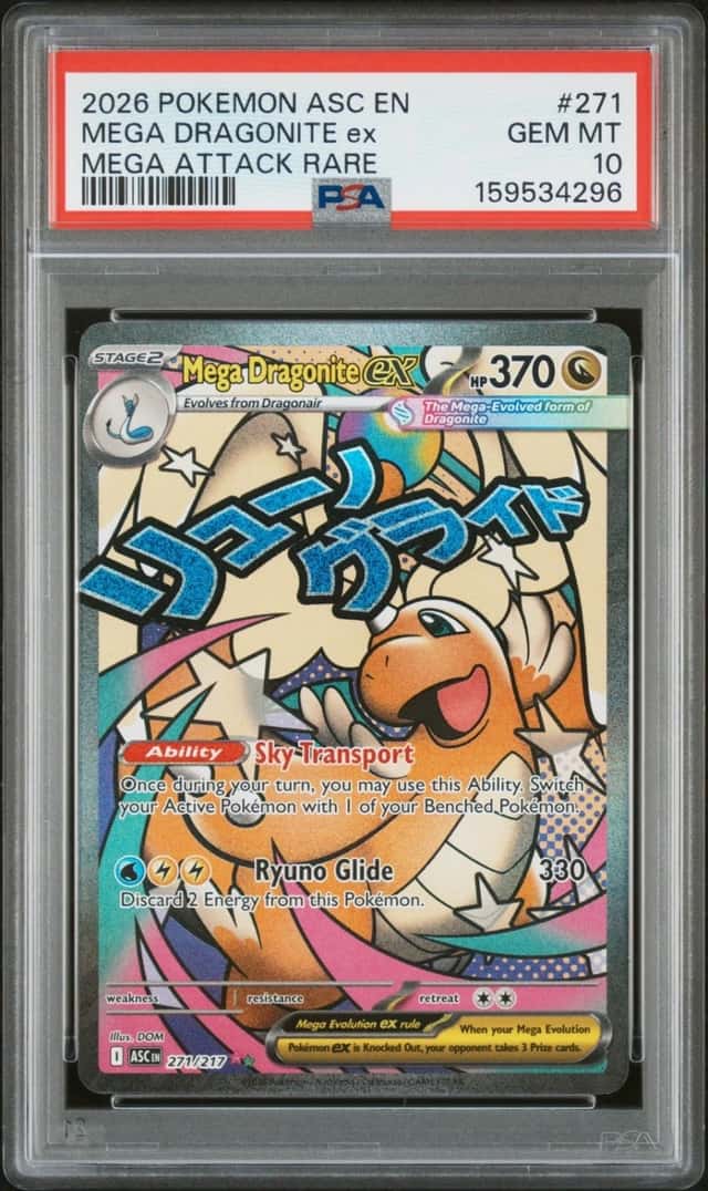 2026 POKEMON ASC EN-ASCENDED HEROES MEGA ATTACK RARE MEGA DRAGONITE EX PSA 10