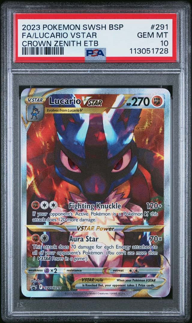 2023 Pokemon Sword and Shield Black Star Promo Crown Zenith Elite Trainer Box Lucario Vstar #291