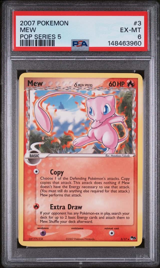 2007 POKEMON POP SERIES 5 #3 MEW-HOLO PSA 6 EX-MT