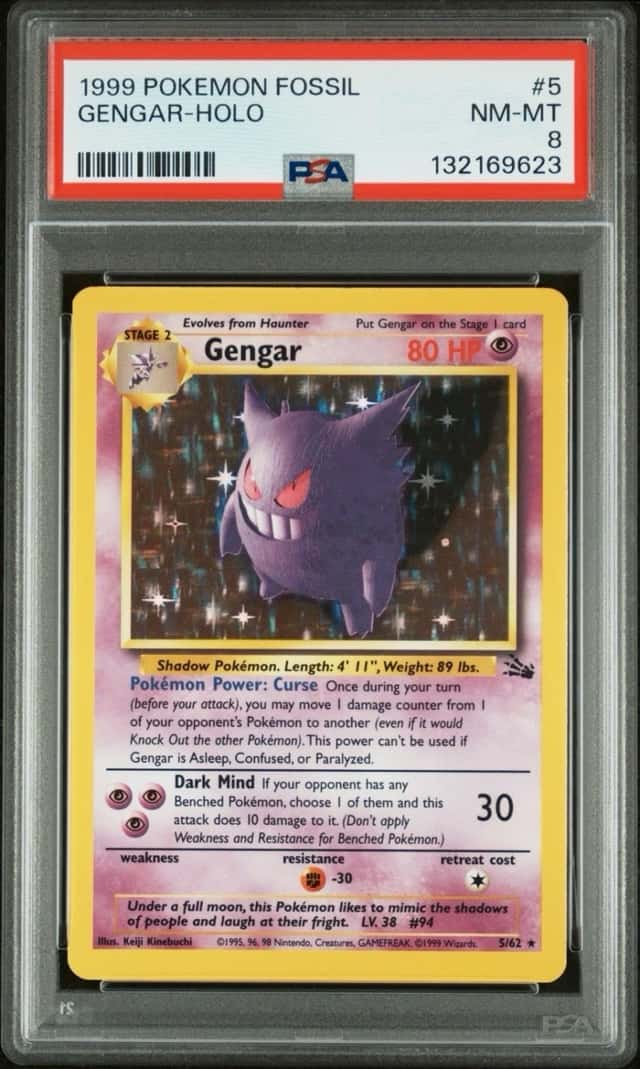 Pokemon Gengar Holo Fossil 5/62 PSA 8