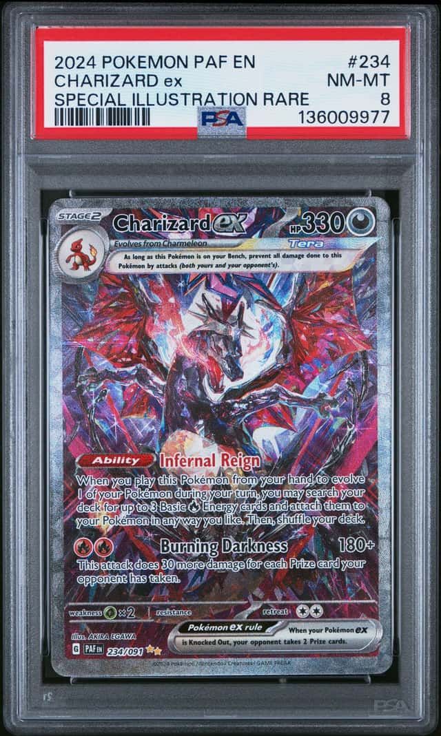 Pokémon Paldean Fates Charizard ex 234/091 Holo PSA 8