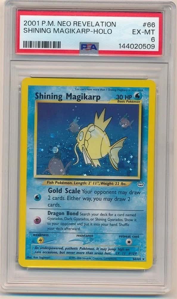 SHINING MAGIKARP 2001 POKEMON NEO REVELATION #66 HOLO RARE PSA 6 EX-MT