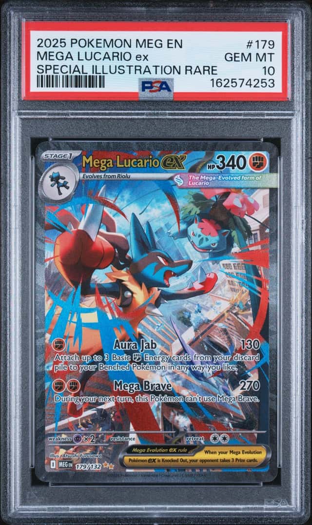 Pokemon 2025 Mega Lucario ex 179/132 SIR Mega Evolution GEM MINT PSA 10
